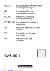 Küppersbusch GWS 457.1 Bedienungsanweisung Mit Montageanweisungen