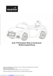 rastar Audi TTS Roadster Bedienungsanleitung