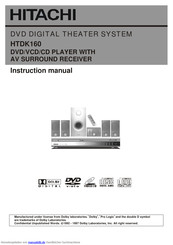 Hitachi HTDK160 Bedienungsanleitung