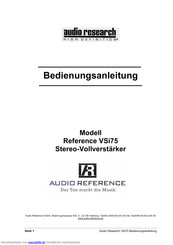 Audio Research Reference VSi75 Bedienungsanleitung
