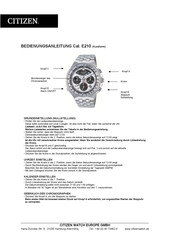 Citizen Cal E210 Bedienungsanleitung