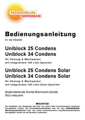 Nordgas Uniblock 34 Condens Solar Bedienungsanleitung