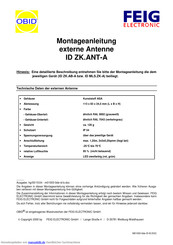 FEIG Electronic ID ZK.ANT-A Montageanleitung