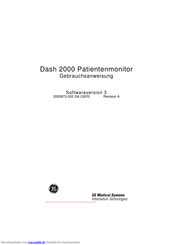 GE Medical Systems Dash 2000 Gebrauchsanweisung