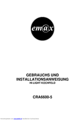 Emax CRA 6600-5 Gebrauchs- Und Installationsanweisung
