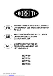 Boretti BGW 75 Installationsanleitung