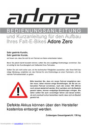 E-Bike zero Kurzanleitung