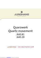 Junghans Collection J645.81 Bedienungsanleitung