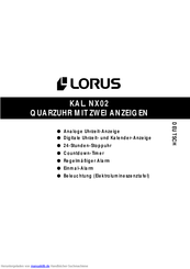 Lorus NX02 Bedienungsanleitung
