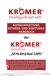 KHG Krömer’s SF65-2012-Rad Betriebs Und Installationsanleitung