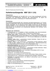 ZIEHL MSF 220 V (VU) Betriebsanleitung