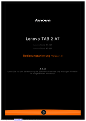 Lenovo TAB 2 A7-10F Bedienungsanleitungen
