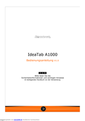 Lenovo IdeaTab A1000 Bedienungsanleitung