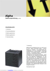 AER Alpha Bedienungsanleitung