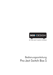 Pro-Ject Audio Systems Box Design Bedienungsanleitung