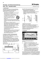 Dimplex KSE Montage- Und Gebrauchsanweisung