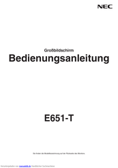 NEC E651-T Bedienungsanleitung