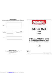 Gemini 823 Betriebsanleitung