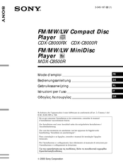 Sony MDX-C8500R Bedienungsanleitung