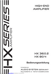 Audio System HX 360.2 Bedienungsanleitung