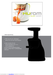 HUROM Slow juicer Bedienungsanleitung