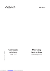Cornelius Apexx1.8 Gebrauchsanleitung