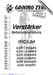 Ground Zero IRIDIUM GZIA 1.600HPX Bedienungsanleitung