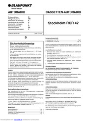 Blaupunkt Stockholm RCR 42 Einbauanleitung