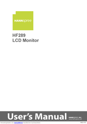 HANNspree HF289 Benutzerhandbuch