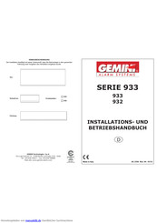 Gemini 933 Installations- Und Betriebshandbuch