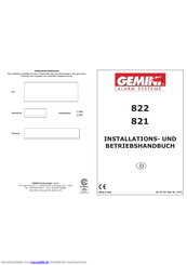 Gemini 822 Installations- Und Betriebshandbuch