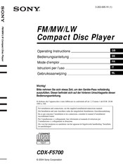 Sony CDX-F5700 Bedienungsanleitung