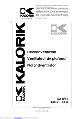 Kalorik KA DV 1 Gebrauchsanleitung
