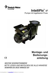 Pentair Pool Products IntelliFlo VF Montageanleitung Und Bedienungsanleitung
