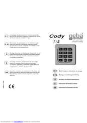 Geba Tronic Cody 1 Montage- Und Bedienungsanleitung