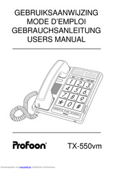 Profoon TX-550vm Gebrauchsanleitung