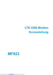 Zte MF823 Kurzanleitung