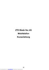 ZTE Blade Vec 4G Kurzanleitung
