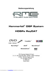 RME Audio HDSPe RayDAT Bedienungsanleitung