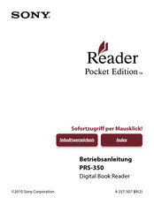 Sony Reader Pocket Edition PRS-350 Betriebsanleitung