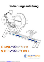 First Degree Fitness vx-3 Fluid rower Bedienungsanleitung