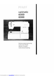 Pfaff varimatic 6089 Bedienungsanweisung