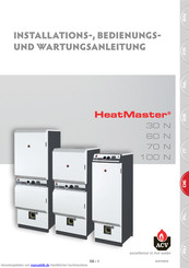 ACV HEATMASTER 70 N Installations-, Bedienungs- Und Wartungsanleitung