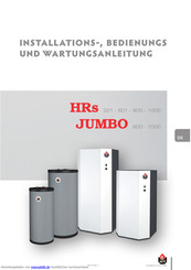 ACV JUMBO 1000 Installations-, Bedienungs- Und Wartungsanleitung