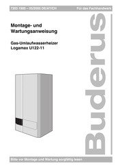 Buderus Logamax U122-11 Montage- Und Wartungsanweisung