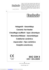 Kalorik Exclusiv EXC CEH 3 Gebrauchsanleitung