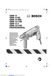 Bosch GBM 10-2 RE PROFESSIONAL Bedienungsanleitung