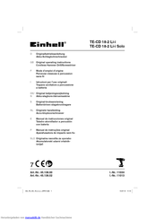 Einhell TE-CD 18-2 Li-i Solo Originalbetriebsanleitung