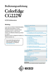 Eizo ColorEdge CG222W Bedienungsanleitung
