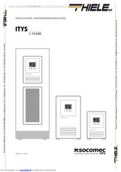Thiele SOCOMEC ITYS 1 kVa Bedienungs Und Installationsanleitung Handbuch